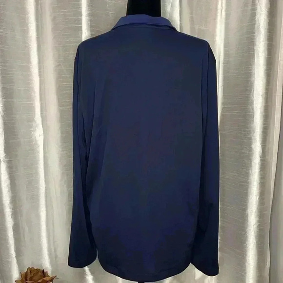 Izod Golf Men’s Large Navy Long Sleeve 1/4 Zip Polyester Pullover Shirt - Picture 4 of 8